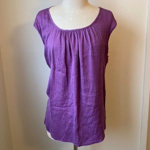 Citron Silk Sleeveless Purple Top 0X